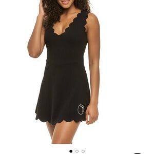 Marysia scalloped black tennis dress XS